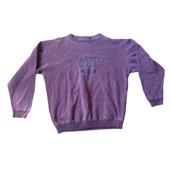 Vintage 90s Fish Creek Wisconsin Crewneck Sweatshirt - Picture 1 of 4